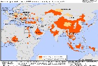 Zonele cu raportari de gripa aviara H5N1 la pasari salbatice si de curte din 2003 pana in 7 decembrie 2007 (ultima actualizare)